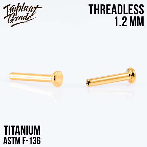 Ножка лабрета без резьбы mini Gold 1.2 мм (16 G) фото 2